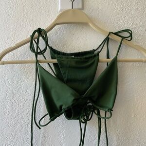 Green Strappy Bikini Top